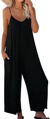 Cozyan Salopette Donna Estate Tuta Jumpsuit Elegante Senza Manica Vestibilità Jumpsuit da Donna Elegante Salopette Vestibilità Ampia Ampia Tuta Senza Maniche Casual a Gamba Larga Pantaloni