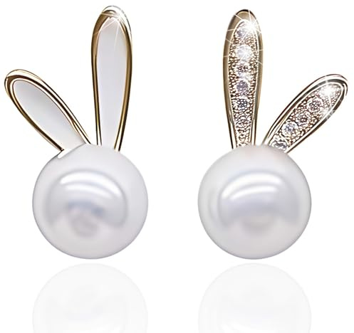 Ohrringe Ostern Osterhasen Osterei Ohringe Süße Hasen Damen Ohrringes Regenbogen-Ei Earrings Frühling Kaninchen Colorful Easter Egg Ohrstecker für Frauen Mädchen Ostergeschenke Tägliche
