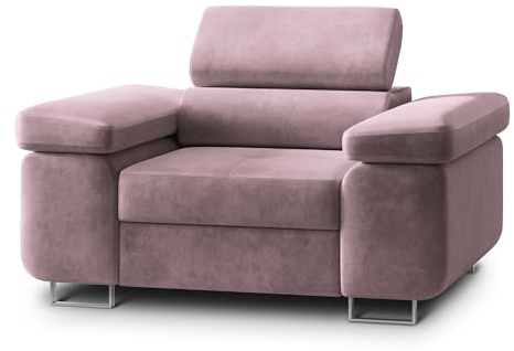 Masseno Ohrensessel Calvo M, Lounge Sessel, mit Armlehnen, Komfort Polsterstuhl für Esszimmer, Wohnzimmer, Bein aus Metall, Monolith 62