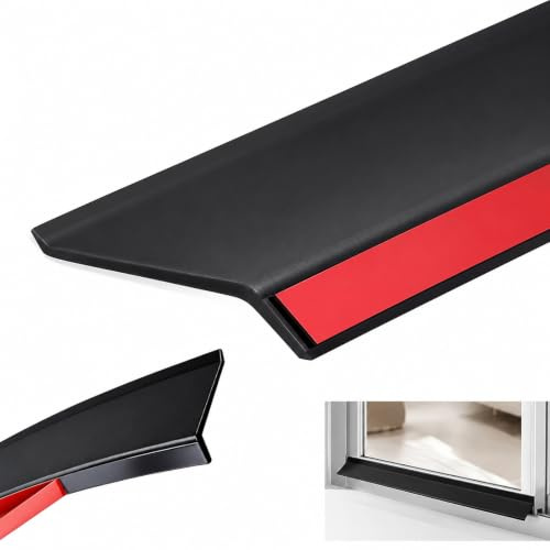 Window Weather Bar, Bendable Rubber Rain Deflectors Door Rain Drip Guards, Universal Garage Seal Strip Draught Excluder with Nails, Snug Fit Water & Draft Blocker for Windows, Doors (4.5cm×5m)