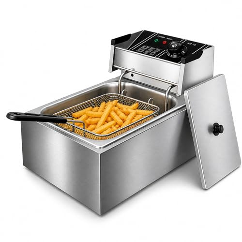 Friteuse à Huile 10 L Professionnelle Acier Inoxydable