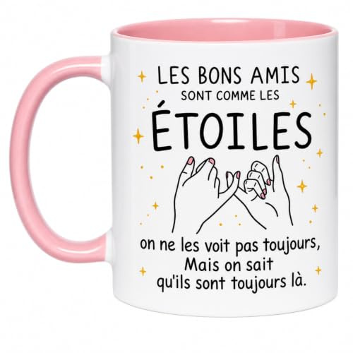 GAKVIBOPG Mug Cadeau Meilleure Amie Femme Céramique 330ml Motif Étoiles | Tasse Céramique 330ml (9x12cm) Pour Bureau. Un Meilleure Amie Cadeau Parfait Ou Cadeau Amie Femme