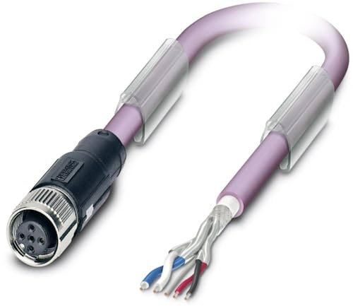 PHOENIX CONTACT SAC-5P-5.0-920/FS SCO circaNopen DeviceNet Bussystem-Kabel, 5-Polig, PUR Halogenfrei, Freies Leitungsende, Auf Buchse Gerade M12 Speedcon, A Kodierung, 5m Kabellänge, Violett