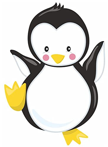 Samunshi® Lustiger Pinguin Wandtattoo Wandaufkleber Kinderzimmer - 21x30cm mehrfarbig