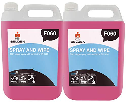 Selden F060 Spray & Wipe Hard Surface Cleaner - Pack of 2 x 5 Litre