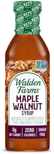 Walden Farms Maple Walnut Syrup – Perfect for Pancakes, Waffles, Desserts – Zero Calorie, Sugar-Free, Low Carb, Keto-Friendly, Gluten-Free, Vegan – 12 oz Bottle