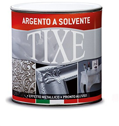 TIXE Vernice per Interni Solvente – Finitura Resistente e Lucida per Pareti e Superfici, Argento 125 ml