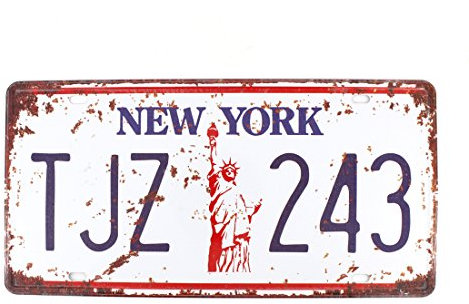 15,2 x 30,5 cm, rustikales Vintage-Design, für Zuhause, Bad und Bar, Wanddekoration, Auto, Fahrzeug-Nummernschild, Souvenir, Metallschild (New York TJZ 243)