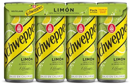 Schweppes Limone, Bevanda Rinfrescante - Lattina, Confezione 8x33cl