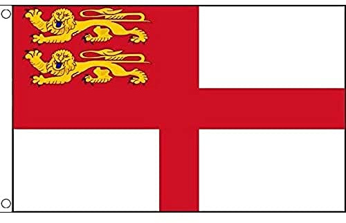 AZ FLAG Sark Island Flag 90x60 cm Guernsey 100D Polyester 2 Grommets | Indoor and outdoor use 2x3 ft decorative flag double stitched seams and reinforced edges with metal grommets