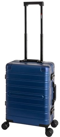 Travelhouse Oslo Alu Reisekoffer Blau Hartschalenkoffer 55cm Handgepäckkoffer 2X TSA Zahlenschloss Handgepäck 44L
