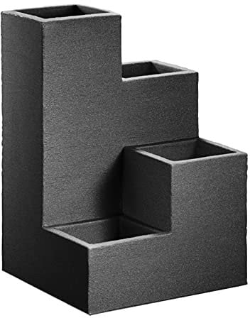 Dynamic24 Blumentreppe 40 x 59 x 40cm Kübel Pflanzkübel Blumenkasten Blumenkübel Blumentopf Beton Optik anthrazit Pflanzentreppe Kräuterturm Pflanzschale Pflanzsäule