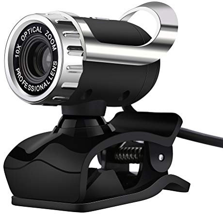 KUANDARMX HD Webcam 480P, HD Cámara Webcam Mini Portátil PC con Micrófono Integrado Enfoque y Reproducción Automática para Compatible con Windows 7/8/10 Compatible, Black
