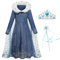 Foierp Mädchen Elsa Anna Kostüme - Kostüm mit Feenstab und Krone Tiara für Hochzeit/Party/Cosplay Winter Langarm Pelzkragen Prinzessin Klei