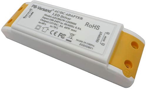 LED Leuchmittel Trafo 12 Volt DC 60 Watt Netzteil Treiber Transformator Driver Niedervolt Gleichspannung LED-Transformator