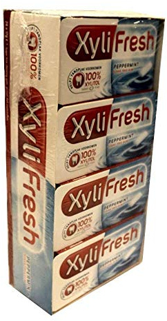 XyliFresh Peppermint Kaugummi 24 x 18g Packung (Zuckerfrei, 100% Xylitol)
