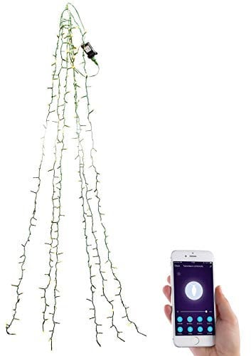 Lunartec Tannenbaum Beleuchtung: WLAN-Tannenbaum-Überwurf-Lichterkette mit App, 6 Girlanden, 240 LEDs (Lichterkette Baum, WLAN Lichterkette Weihnachtsbaum, LED Weihnachtsbaumkerzen)