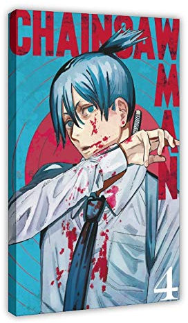 YZLI Anime Poster Chainsaw Man Volume Canvas Poster Wall Art Decor Print Picture Paintings for Living Room Bedroom Decoration 24×36inch(60×90cm) Frame-Anime Poster Chainsaw Man Volume1
