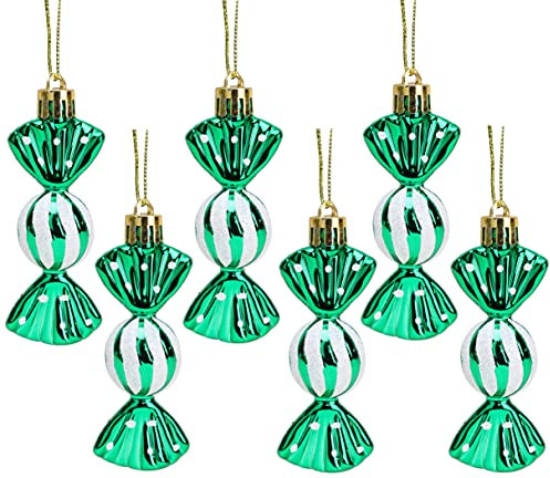 Christmas Concepts® Confezione di mini palline a forma di dolce da 6-8 cm – Decorate con brillantini e glitter – Decorazioni per l'albero di Natale (verde smeraldo)