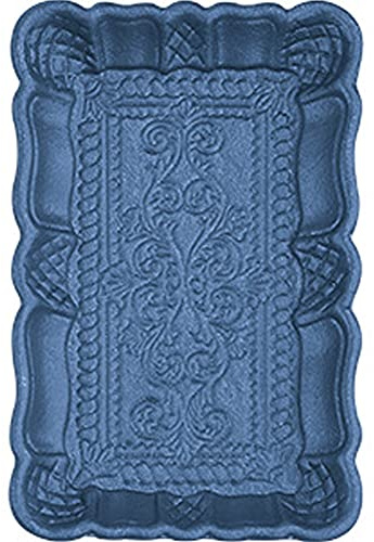 WAYUTO - Bandeja decorativa vintage rectangular de madera rústica para desayunar para comer, almacenar, dormitorio, cocina, sala de estar, fruta, postre, regazo, sofá, color azul