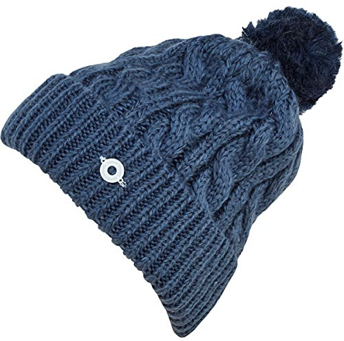 Kari Traa W Marie Beanie Blau - Lässige kuschelige Damen Bommelmütze, Größe One Size - Farbe Sail
