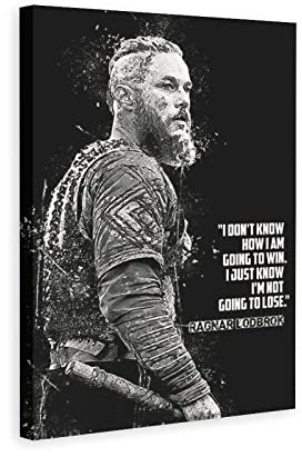 Wandkunst, Dekoration, Ragnar Lothbrok, Wikinger, Retro-Leinwand-Poster, Schlafzimmer, Büro, Raumdekoration, Geschenk, Dekoration, Druckbild, Gemälde für Wohnzimmer, Schlafzimmer, Dekoration, 60 x 90