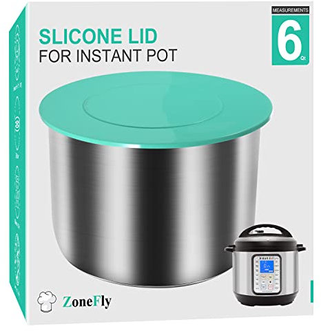 ZoneFly Silicone Lid Fits Instant Pot 6 Qt - 6 Quart Cover for Inner Pot Lid for Insta Pot IP DUO-60, LUX, ULTRA, Nova, Plus, Max, Gem, Viva, Smart Wifi and More, Sealing Lid for 6 Qt Pressure Cooker