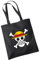 SmartyPants Sac fourre-tout noir une pièce – Manga Anime japonais Ninja Monkey Luffy Devil Fruit Chapeau de paille en caoutchouc King of the Pirates Grand Line Treasure 100% coton Shopper, Black