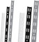 ib style® 2 Stück Wandschienen | Regalschiene Raster 50mm | 1-reihig | silbermatt | 150cm