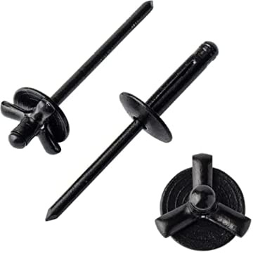 Tutti i rivetti neri 3/16 x 1Large Flangia Tri-Fold che esplode alluminio Pop 50pcs