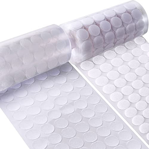 504 Pares Adhesivo Redondo 15mm, Lunares Adhesivo Cintas Autoadhesivo Puntos Adhesivos Doble Cara(Blanco)