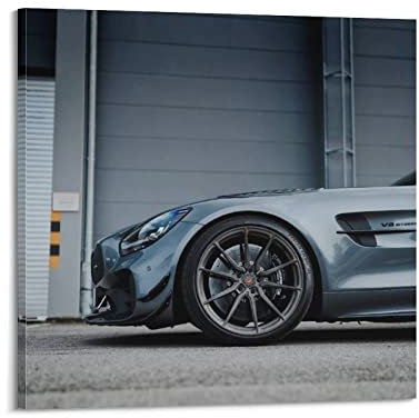 Supercar Poster Amg GT R C190 Rennauto-Poster, dekoratives Gemälde, Leinwand, Wandposter und Kunstbild, modernes Familien-Schlafzimmer, Deko-Poster, 70 x 70 cm