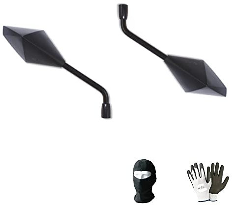 KOMPATIBEL MIT Yamaha XJ 600 S Diversion LENKERSPIEGELPAAR FÜR MOTORRÄDER FAR Black RÜCKSPIEGEL + MONTAGESATZ SCHRAUBENBEFESTIGUNG M8 10X1,25 Gewinde SIS RECHTS UND Links
