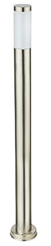 Außenleuchte Stehleuchte Gartenlampe Säulenleuchte Eingangsbeleuchtung Garten, IP44 Edelstahl silber opal, 1x E27 Fassung, DxH 12,7x110 cm