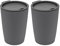 Magu 2er Set Natur-Design Trinkbecher Coffee to Go Anthrazit ca. 310 ml aus einem Polymer aus natürlichen Materialien Mehrwegbecher Kaffeebecher