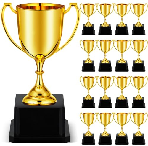 Ecation Gold-Trophäe, 18 Stück, 17,8 cm, Gold-Trophäe, Becher, Mitarbeiter, Kollegen, Wertschätzung, Geschenke, goldener Kunststoff für Dankeschön, Lehrer, Krankenschwester, Freiwillige, Männer und