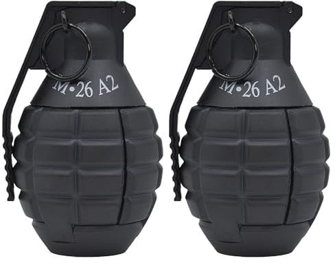 Gunyoo M26A2 Granate Spielzeug 2pcs Kunststoff Handgranaten Spielzeug für Outdoor CS Spiel Cosplay Requisiten Geschenk 14+ (Schwarz)
