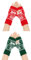 FGFD&OU Fingerlose Handschuhe für Damen Gestrickte Halb Fingerhandschuhe Kurzer Strickhandschuhe Fäustlinge Handwärmer Handgelenkwärmer Armstulpen Handstulpen Pulswärmer (2Paar-Rot+Grün)
