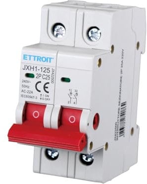 Interruttore Sezionatore 25A 40A 63A, 2P 240VAC, Montaggio Su Guida DIN, Occupa 2 Moduli (25A)