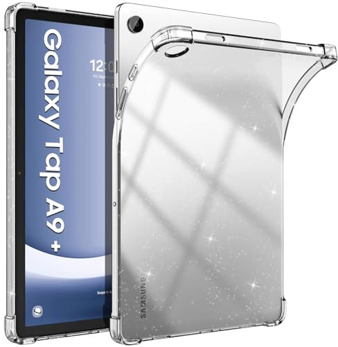 TiMOVO Custodia Compatibile con Samsung Galaxy Tab A9+/A9 Plus 5G 11 2023 SM-X210/X216/X218, Cover Protettiva Posteriore Trasparente in TPU Sottile e Leggera per Galaxy Tab A9+, Glitter Chiaro