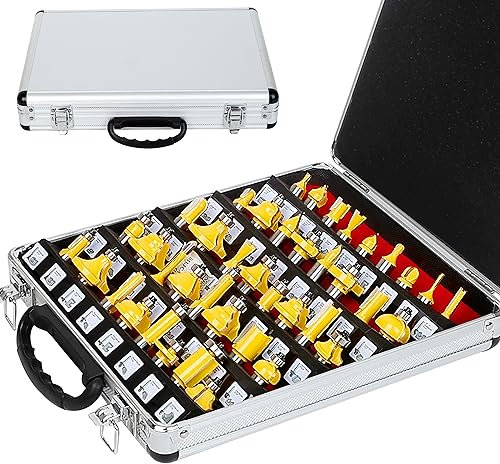 MAYLINE-TECH MAYLINEE Fräser Set 1,27 cm (1/2 Zoll) Halbrundlager Bullnose Fräser 41 STÜCK, Fräser für Oberfräse schrank holz 3mm,6, 8mm 5mm,10mm router bit set (L-JG01)