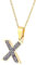 Homxi Damen Anhänger Halskette Gold,Kette Anhänger Edelstahl Mädchen Buchstabe X mit Zirkonia Halskette mit Anhänger Gold