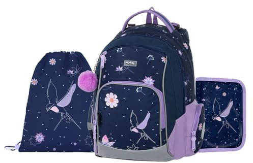OXY GO Schulrucksack Set 3tlg für 1.-3. Klasse: Ergonomischer Rucksack, Federmappe & Turnbeutel | Mit Reflexelementen für Sicherheit | Ideal für Kinder ab 125 cm
