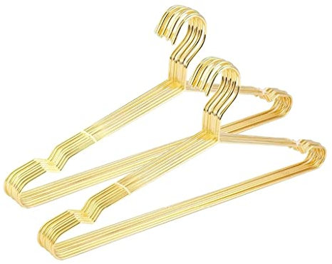 coathangers adult, trouser hanger 15Pcs Copper Gold Metal Clothes Shirts Hanger with Groove, Heavy Duty Strong Coats Hanger, Suit Hanger Gold (A,40 * 20cm)