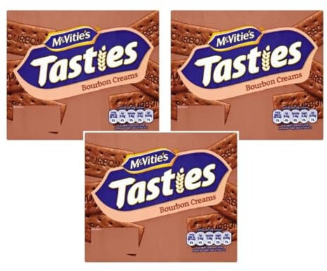 Chocolate Biscuit Bundle Containing Tasties Bourbon Creams 300g (3 Pack)