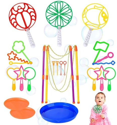 20 Stück Seifenblasen Set für Kinder, Seifenblasen Blase Zauberstab Einstellen Seifenblasen, Seifenblasen Set, Seifenblasen Blase, für Indoor und Outdoor Bubble Maker Spiele, für Sommer
