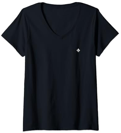 Damen Lilie, weiße Lilie T-Shirt mit V-Ausschnitt