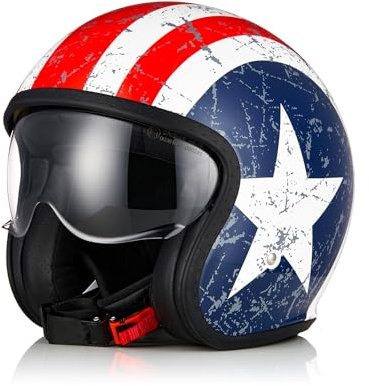 ORIGINE Jet-Motorradhelm mit Schutzbrille, ECE 22-06-Zulassung