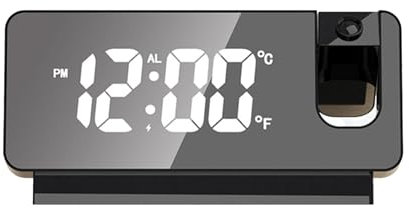 Weytoll Orologio Sveglia Digitale, Orologio Sveglia Proiezione Portatile Data di Temperatura Schermo Grande Orologio Digitale LED Proiezione a Parete del Soffitto Proiettore per la Casa, Ufficio