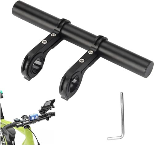 Fahrrad Lenker Extender, Aluminiumlegierung Lenker Erweiterung, mit Doppelter Klemmbasis, Fahrrad Zubehör, für Motorrad,Roller‌,Taschenlampe, Standhandy, Stoppuhr, 20 cm